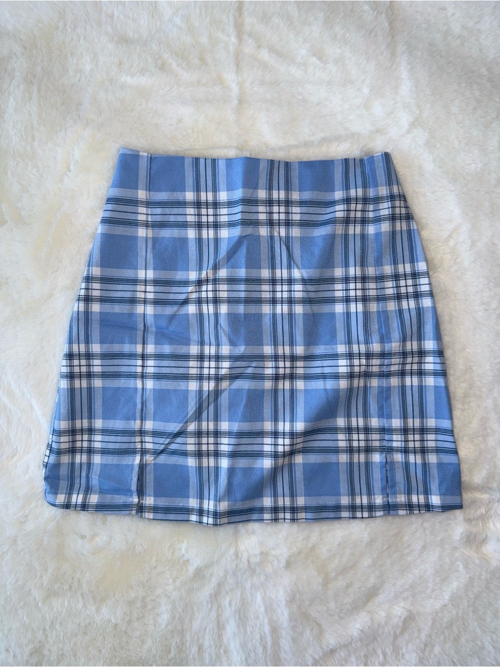 Brandy Melville Blue Plaid Mini Skirt OS 💙
